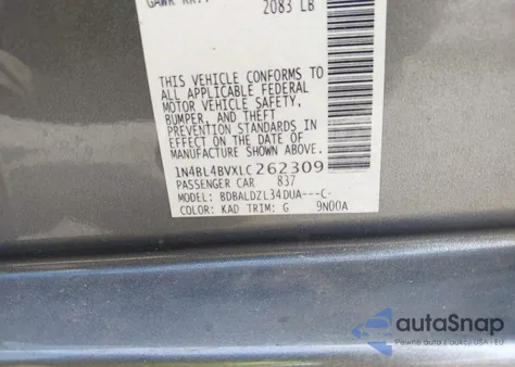 2020 Nissan Altima S Fwd from USA, damaged, VIN 1N4BL4BVXLC262309